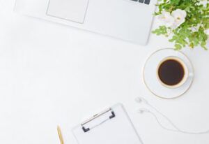 working table with coffee