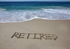 retired written on sand